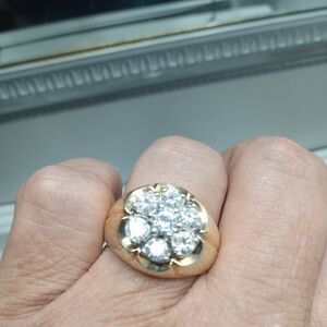 Mens 14k Gold Diamond Ring